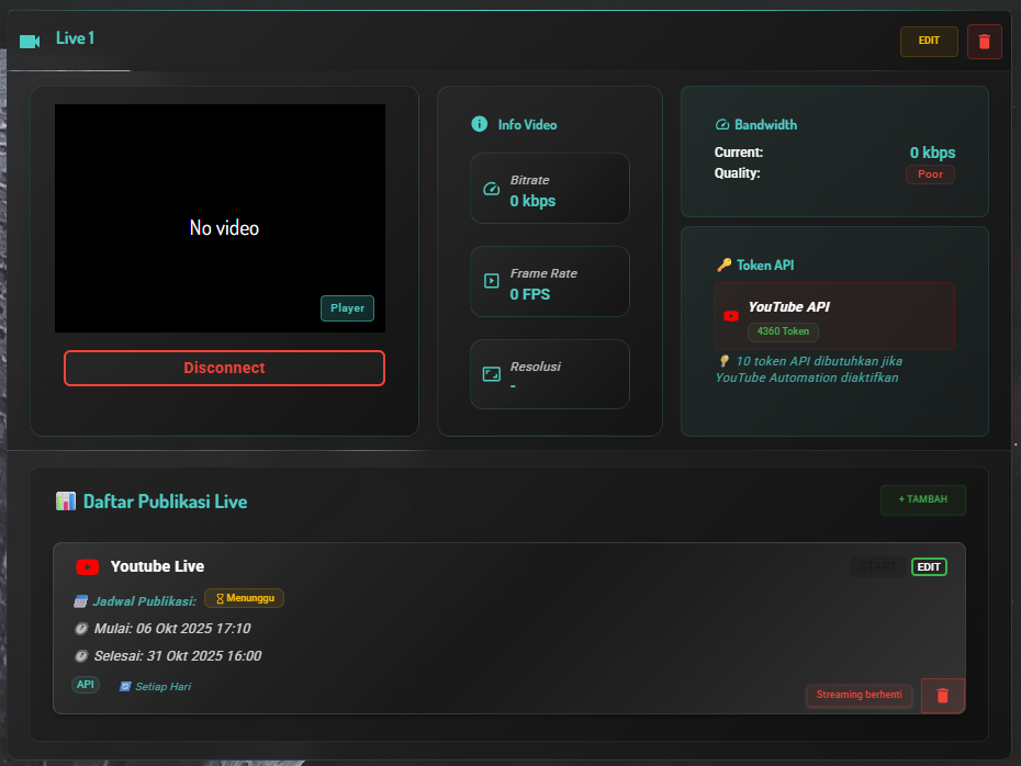 24/7 Live Streaming Youtube Mode Automation